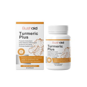 BushAid Turmeric Vitamin Capsules Body Care Capsules Rejuvenate Body And Mind Care Comfort Capsules