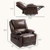 HOMCOM Recliner Massage Armchair with Heat Oversized Swivel Rocker with Footrest Remote and Side Pockets Brown