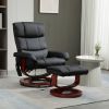 HOMCOM Electric Recliner Chair with Ottoman, 10 Vibration Points & Side Pocket for Convenience, Black