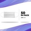 Face Masks Disposable One Size, White 4-Ply Polypropylene Disposable Face Masks 50 Pack