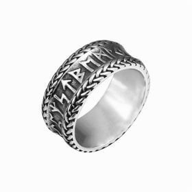 Vintage Viking Letter Mother Titanium Steel Ring (Option: Steel-US7)