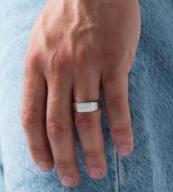 Ring (Option: Size 8-Flat top ring silver)