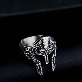 New Personality Warrior Mask Ring Fashion (Option: Silver-Size 10)
