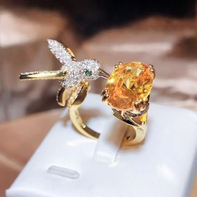 Women's Fashion Saint Mary's Hummingbird Ring (Option: Yellow-Adjustable opening)