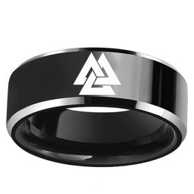 Stainless Steel Viking Odin Symbol Ring (Option: Black-No6)